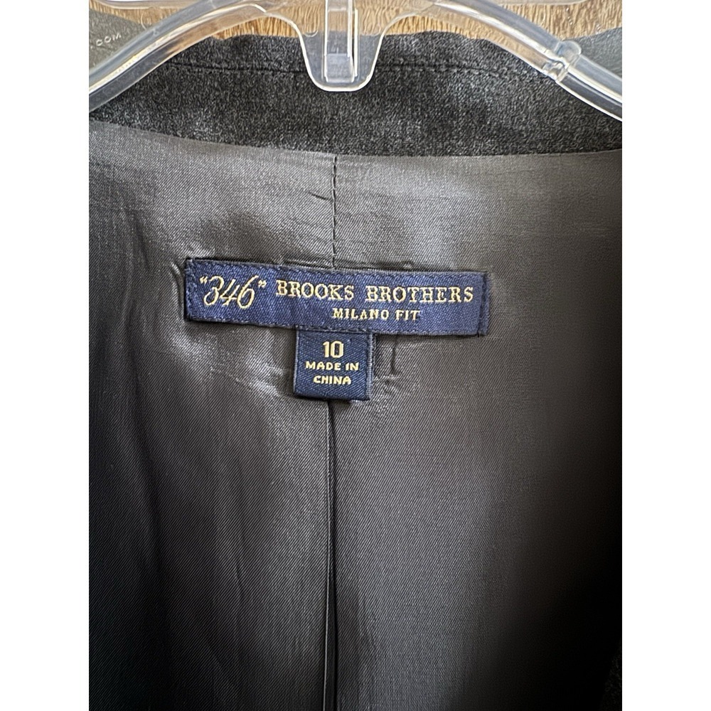 Brooks Brothers Women's Milano Fit Blazer Jacket Size 10 Charcoal Gray Button - Picture 2 of 13